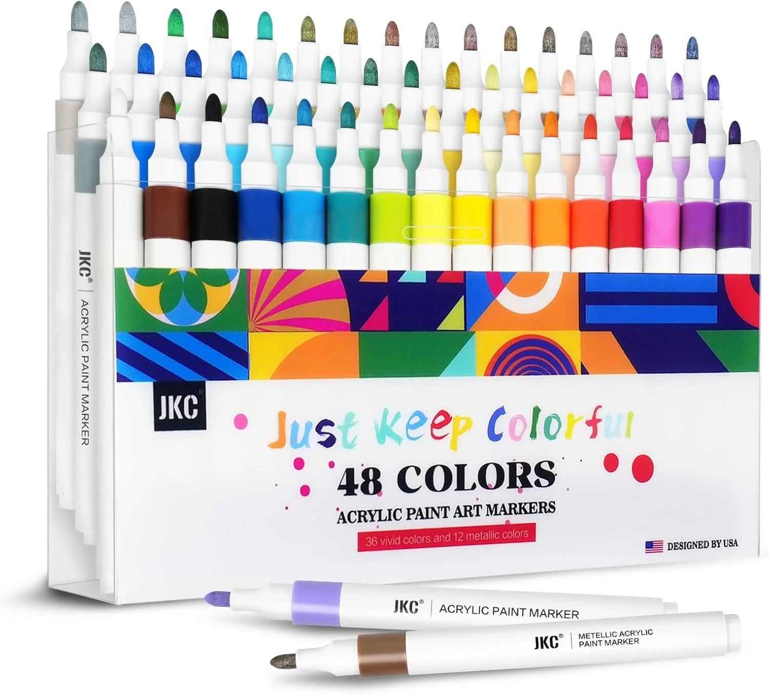 48-Color Acrylic Paint Markers Set